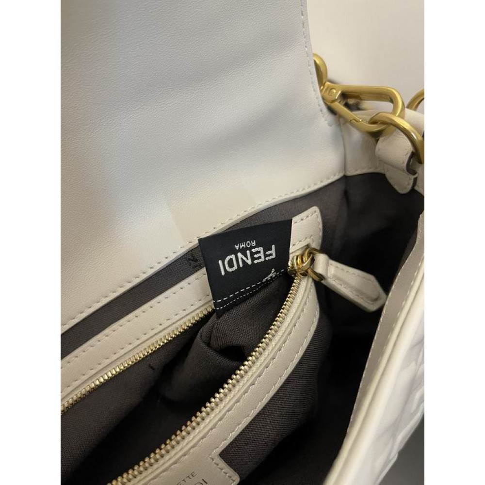 Fendi baguette 26x15x6cm white leather 100% Bags