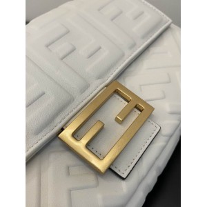 Fendi baguette 26x15x6cm white leather 100% Bags
