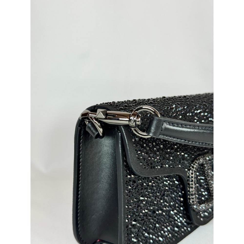 Valentino loco shoulder bag black crystals 27x13x6cm Bags