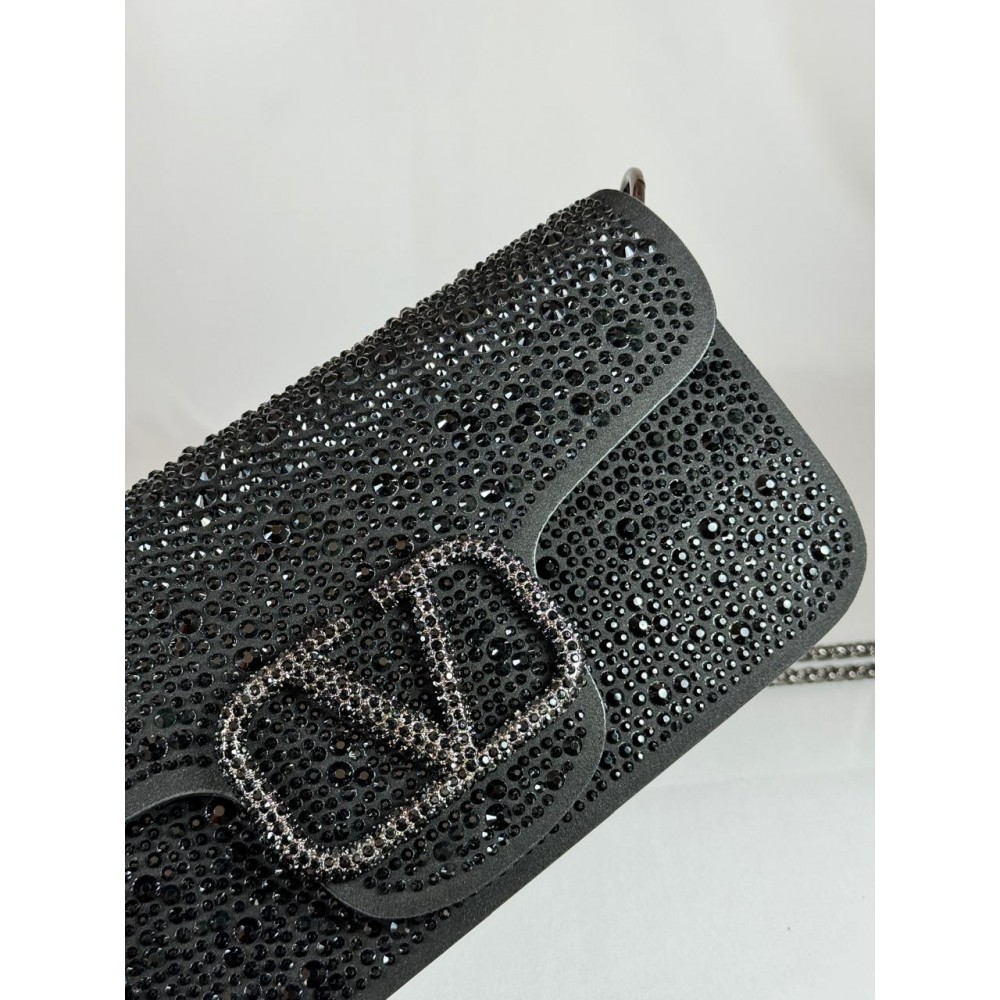 Valentino loco shoulder bag black crystals 27x13x6cm Bags