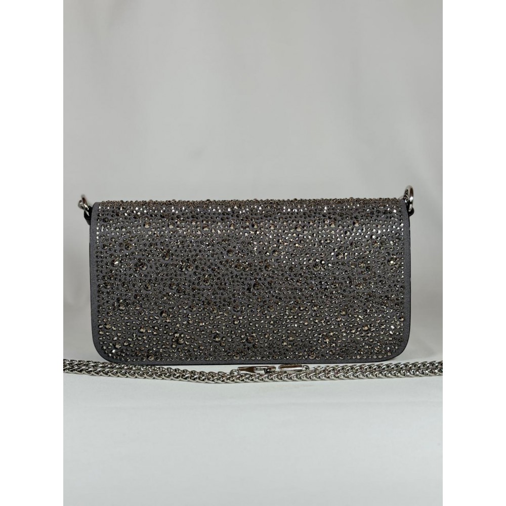 Valentino loco shoulder bag grey crystals 27x13x6cm Bags