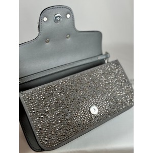 Valentino loco shoulder bag grey crystals 27x13x6cm Bags