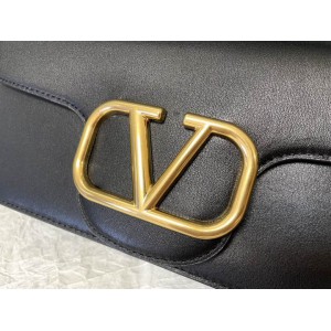 Valentino loco shoulder bag 27x13 black leather 100% Bags