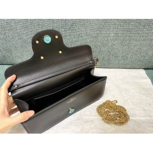 Valentino loco shoulder bag 27x13 black leather 100% Bags