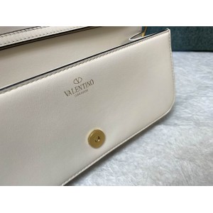 Valentino loco shoulder bag 27x13 white leather 100% Bags