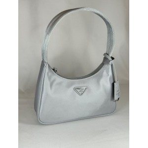 Re-Nylon Prada Re-Edition 2000 mini-bag 22x17x6cm silver grey Bags