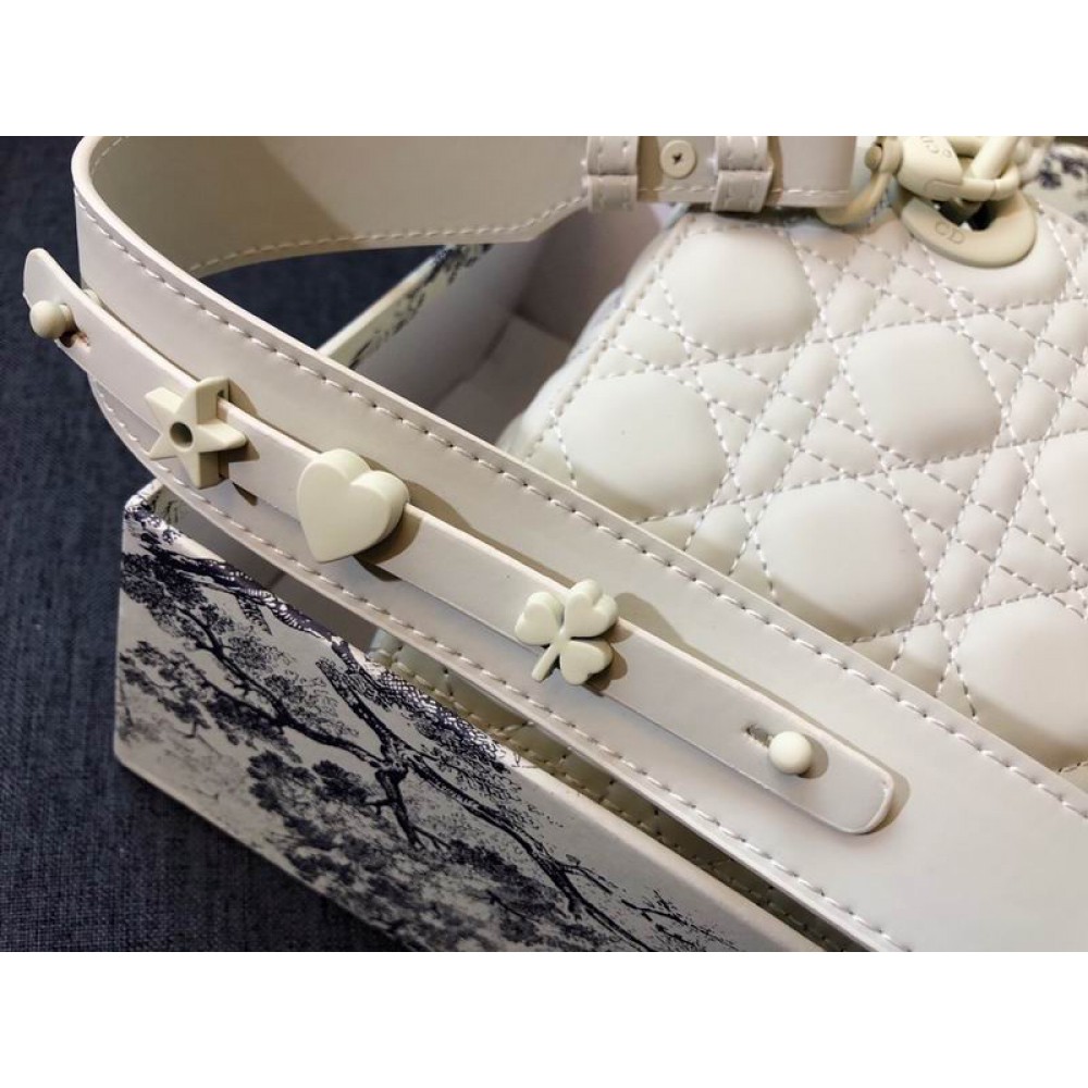 Dior lady ultramatte leather 20x16.5 cm white Bags