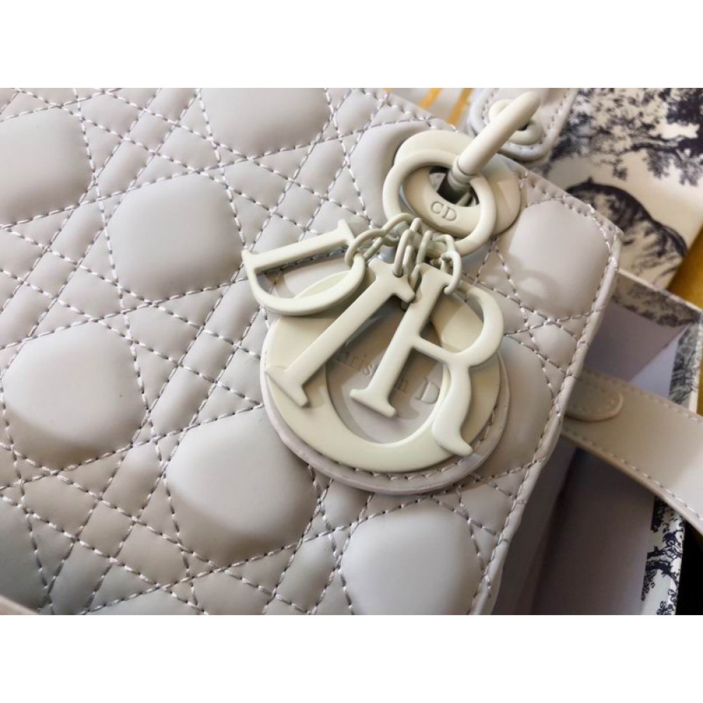 Dior lady ultramatte leather 20x16.5 cm white Bags