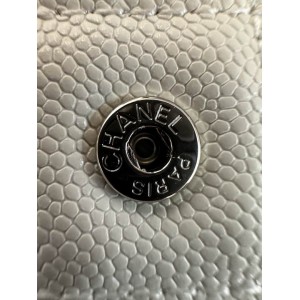 Chanel classic flap leather grained 19x12cm white silver chain Bags