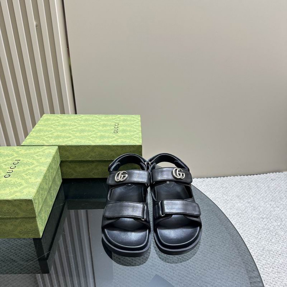Gucci sandals black leather 35-46 Shoes