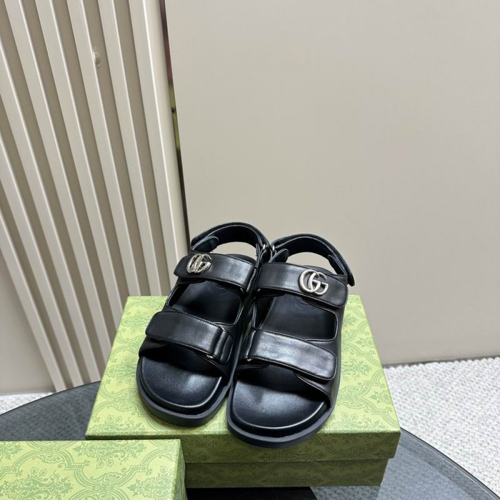 Gucci sandals black leather 35-46 Shoes