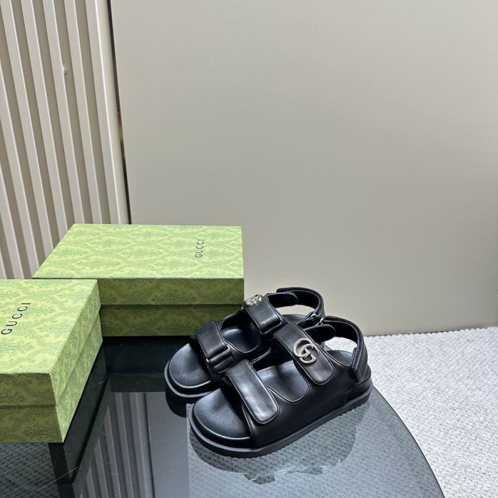 Gucci sandals black leather 35-46 Shoes