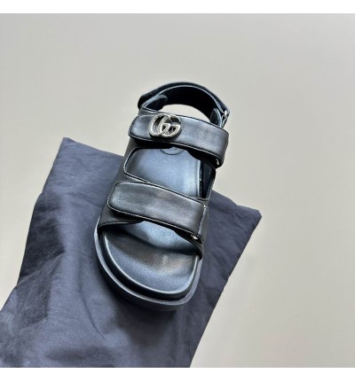 Gucci sandals black leather 35-46