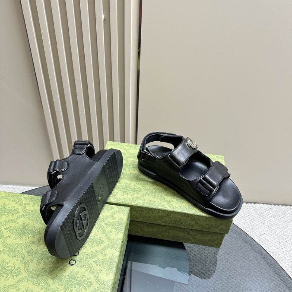 Gucci sandals black leather 35-46 Shoes