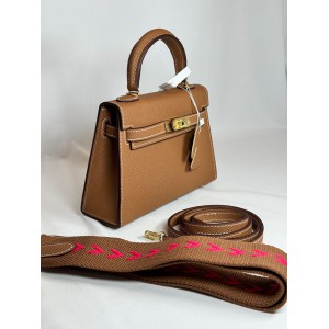 Hermes kelly bag 19cm brown leather 100% Bags