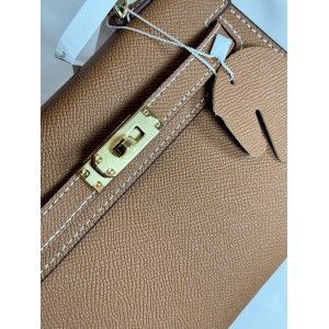 Hermes kelly bag 19cm brown leather 100% Bags