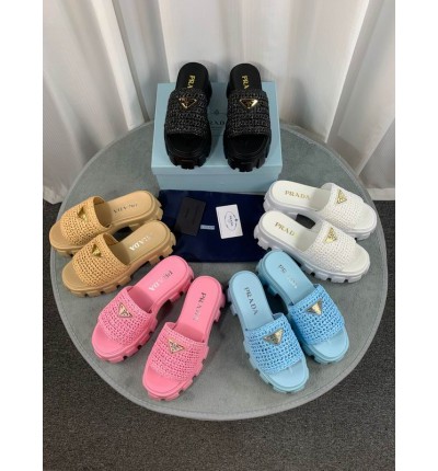 Prada raffia slides 36-42