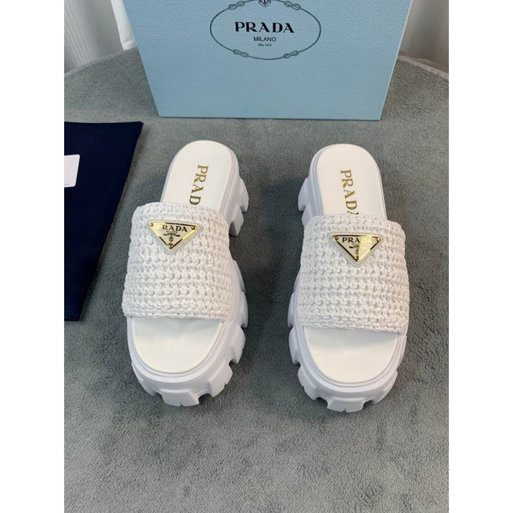 Prada raffia slides 36-42 Shoes