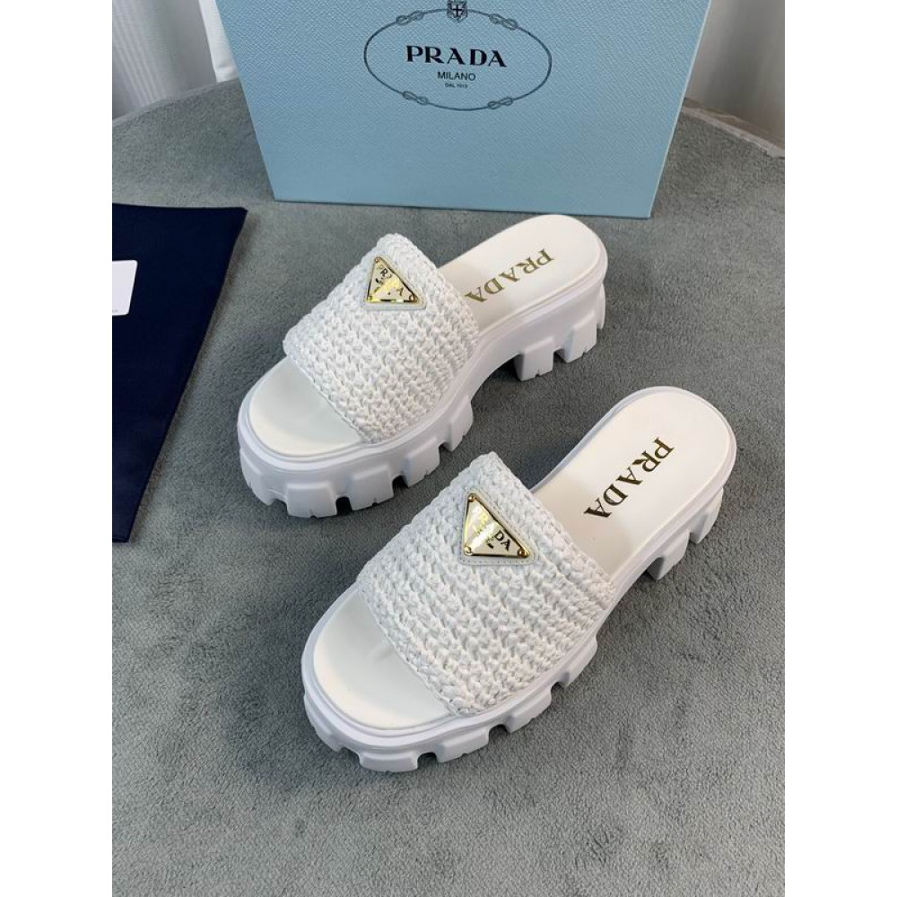 Prada raffia slides 36-42 Shoes