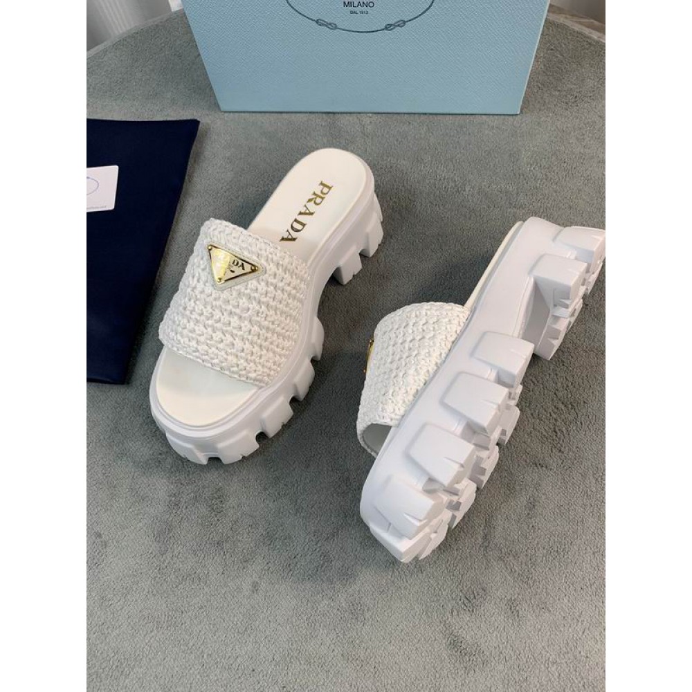 Prada raffia slides 36-42 Shoes