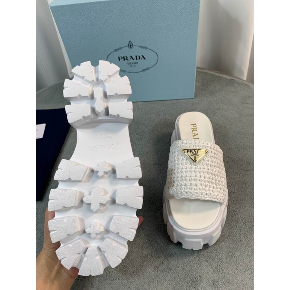 Prada raffia slides 36-42 Shoes