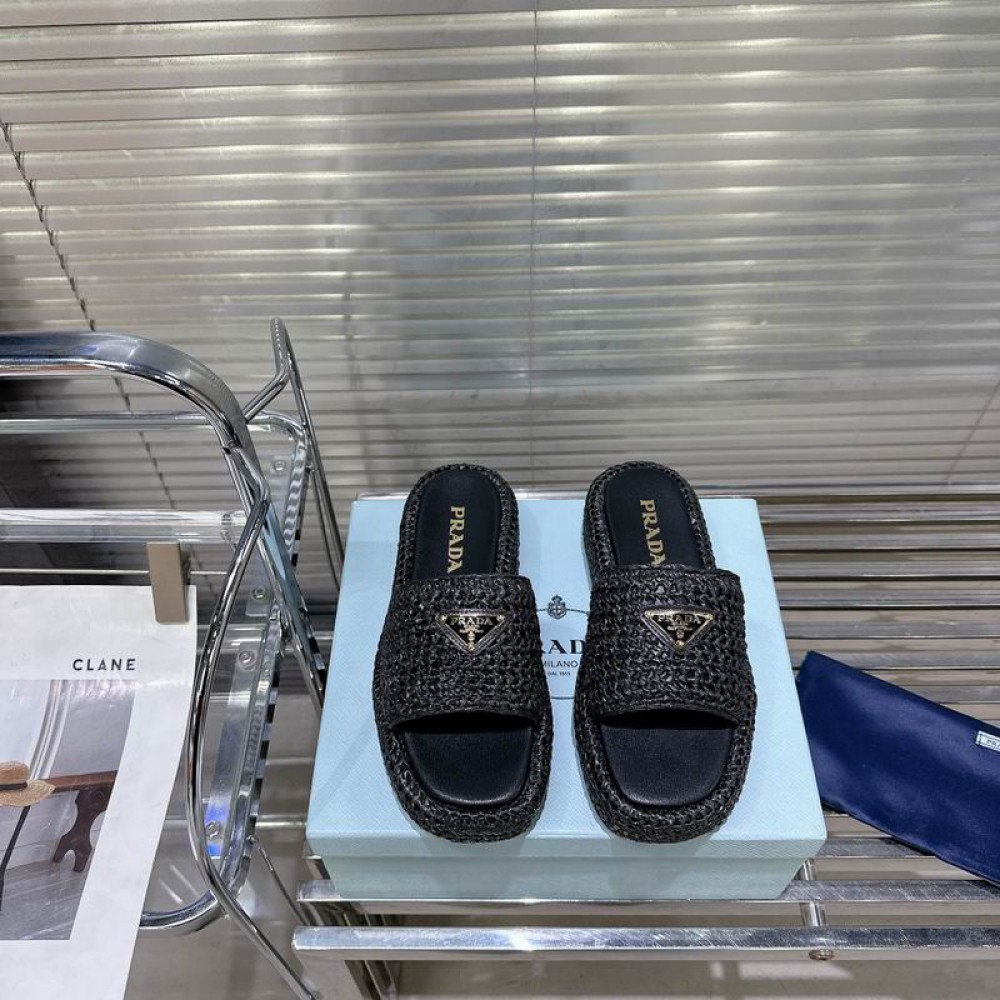 Prada raffia slides 36-42 Shoes