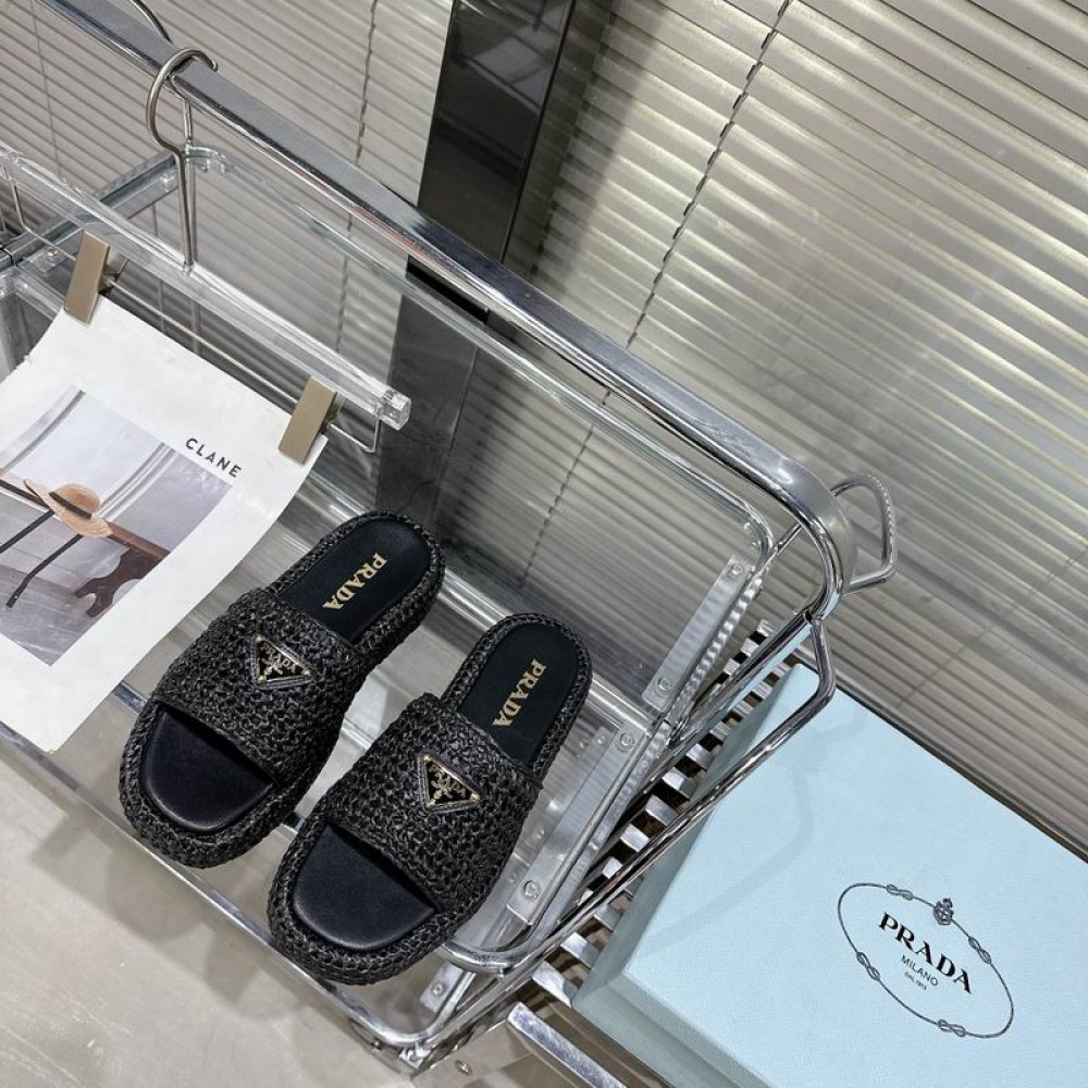Prada raffia slides 36-42 Shoes