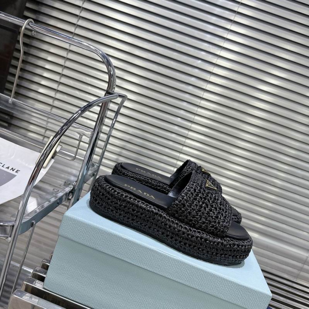 Prada raffia slides 36-42 Shoes