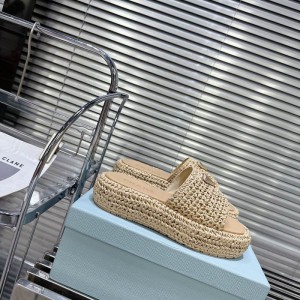 Prada raffia slides 36-42 Shoes