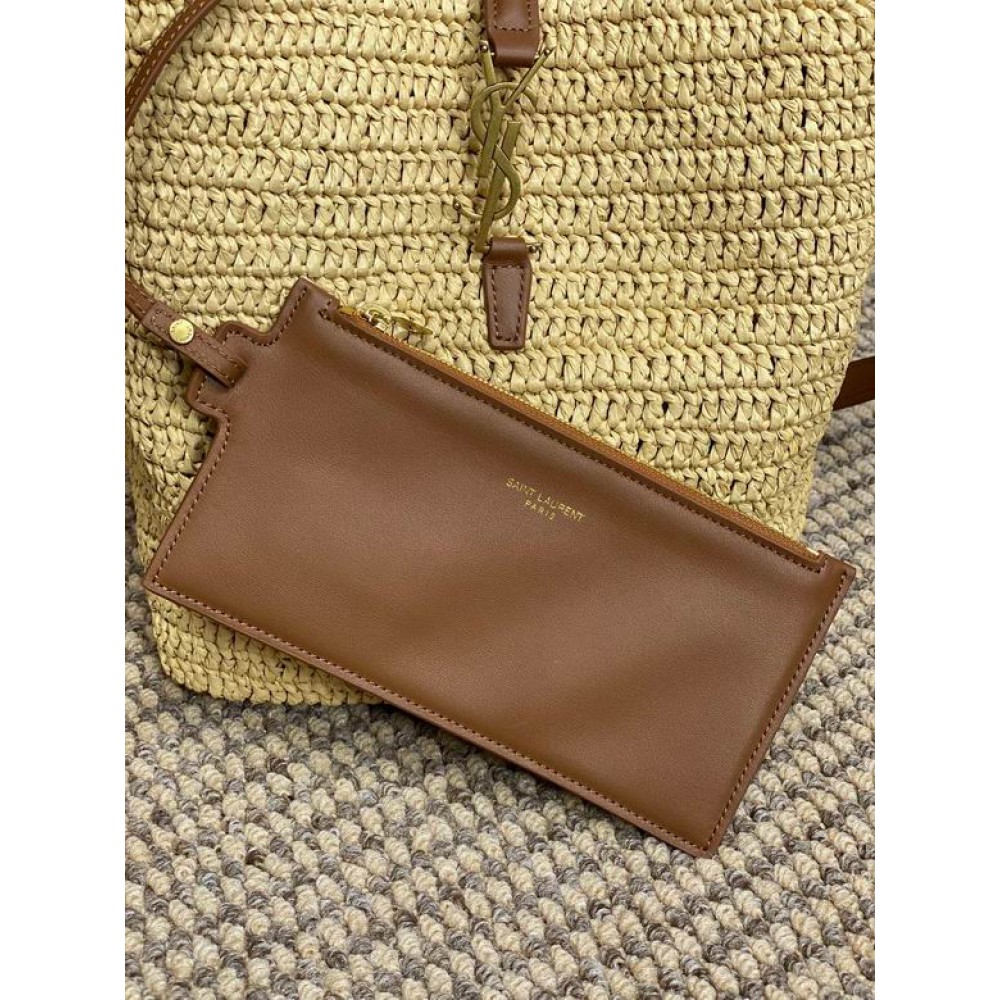 Ysl LE 37 IN WOVEN RAFFIA-TANNED LEATHER 20x25x16cm Bags