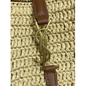 Ysl LE 37 IN WOVEN RAFFIA-TANNED LEATHER 20x25x16cm Bags