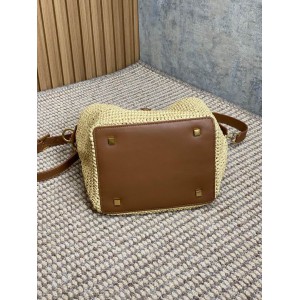 Ysl LE 37 IN WOVEN RAFFIA-TANNED LEATHER 20x25x16cm Bags