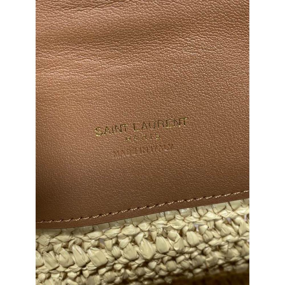 Ysl LE 37 IN WOVEN RAFFIA-TANNED LEATHER 20x25x16cm Bags