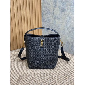Ysl LE 37 IN WOVEN RAFFIA-TANNED LEATHER 20x25x16cm Bags