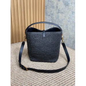 Ysl LE 37 IN WOVEN RAFFIA-TANNED LEATHER 20x25x16cm Bags