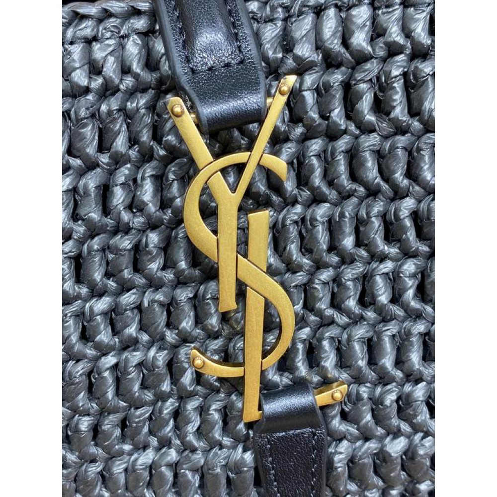 Ysl LE 37 IN WOVEN RAFFIA-TANNED LEATHER 20x25x16cm Bags