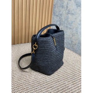 Ysl LE 37 IN WOVEN RAFFIA-TANNED LEATHER 20x25x16cm Bags