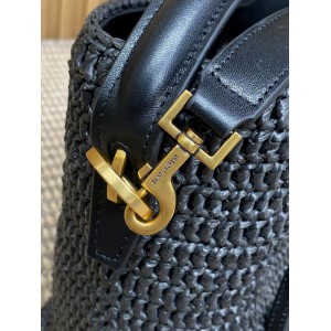 Ysl LE 37 IN WOVEN RAFFIA-TANNED LEATHER 20x25x16cm Bags