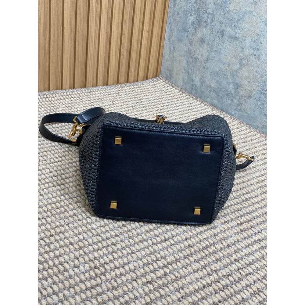 Ysl LE 37 IN WOVEN RAFFIA-TANNED LEATHER 20x25x16cm Bags