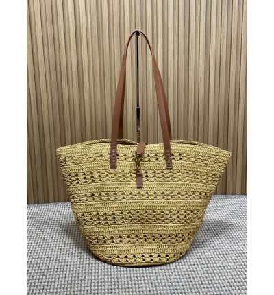 Ysl PANIER MEDIUM BAG IN RAFFIA 28/50 X 32 X 26 CM