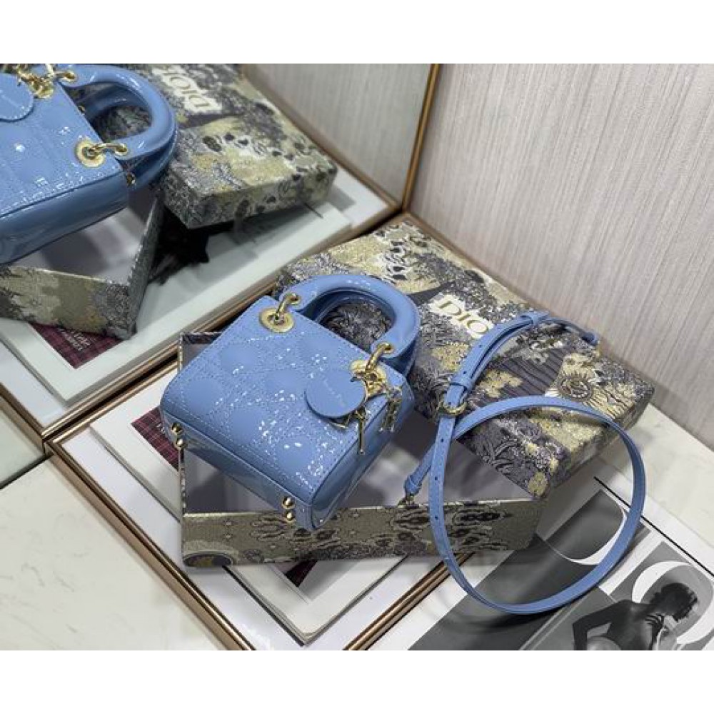 Dior Micro Lady Bag 12 x 10.2 x 5 cm pattent cannage leather Bags