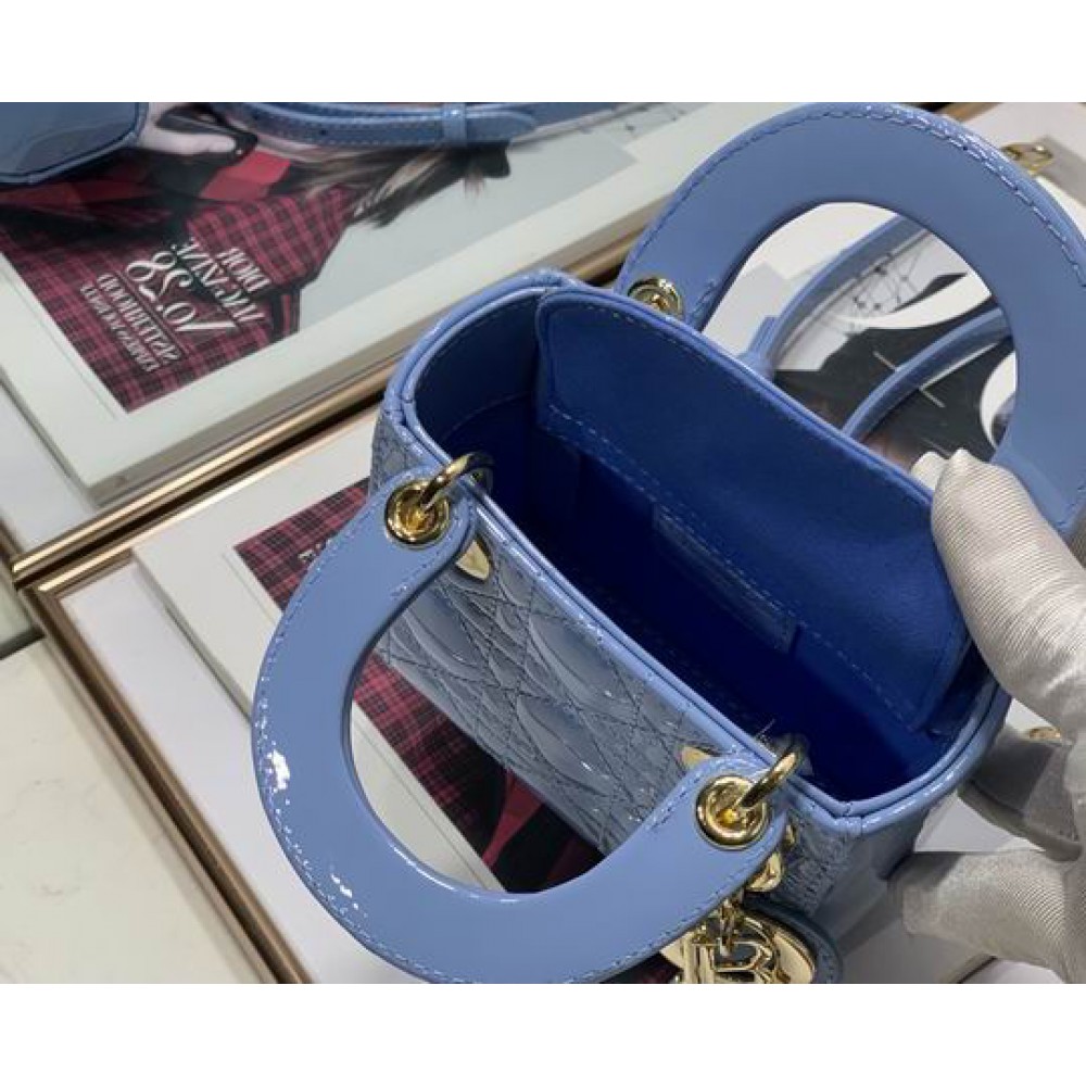 Dior Micro Lady Bag 12 x 10.2 x 5 cm pattent cannage leather Bags