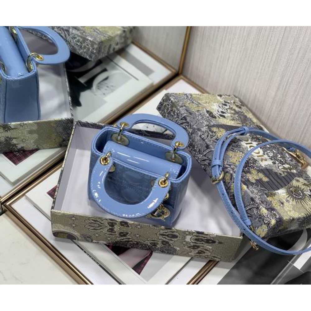 Dior Micro Lady Bag 12 x 10.2 x 5 cm pattent cannage leather Bags