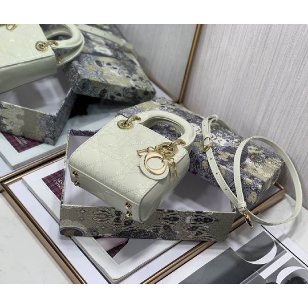 Dior Micro Lady Bag 12 x 10.2 x 5 cm pattent cannage leather Bags