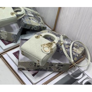Dior Micro Lady Bag 12 x 10.2 x 5 cm pattent cannage leather Bags