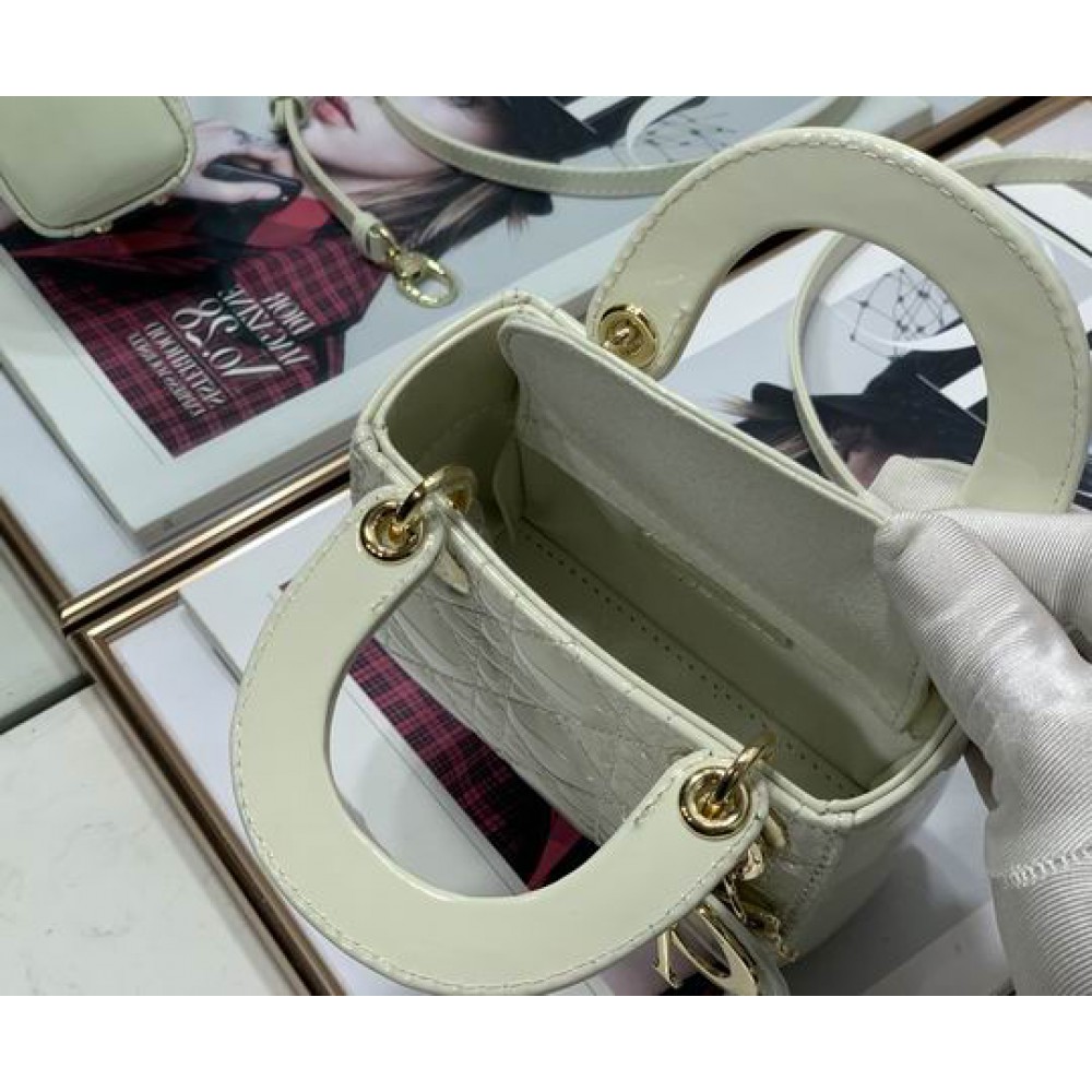 Dior Micro Lady Bag 12 x 10.2 x 5 cm pattent cannage leather Bags