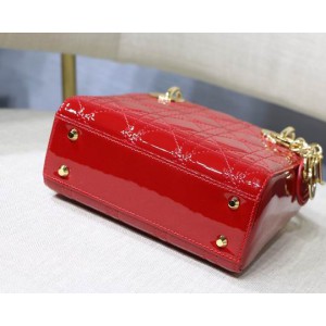 Dior Mini Lady Bag 17 x 15 x 7 cm pattent cannage leather Bags