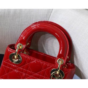 Dior Mini Lady Bag 17 x 15 x 7 cm pattent cannage leather Bags