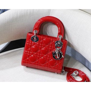 Dior Mini Lady Bag 17 x 15 x 7 cm pattent cannage leather Bags