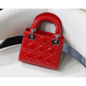 Dior Mini Lady Bag 17 x 15 x 7 cm pattent cannage leather Bags